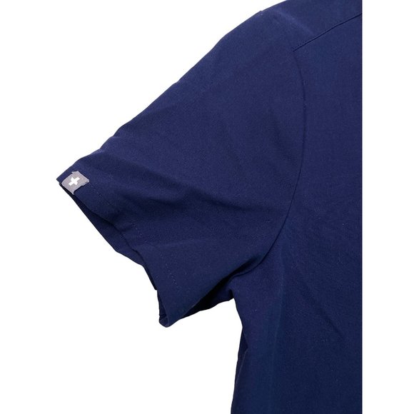 Figs Blue Technical Collection M Short Sleeve V-neck Scrub Shirt 2 Pockets - Picture 4 of 10